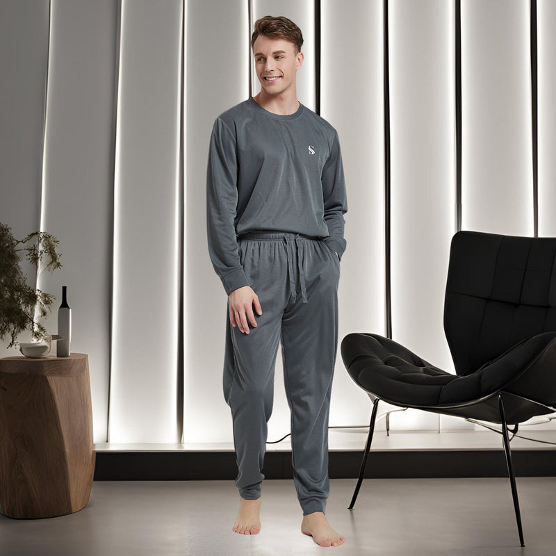 "From Bed to Zoom: How Men's Comfy Dark Grey Pyjamas Became the New Power Suit" - SaneShoppe