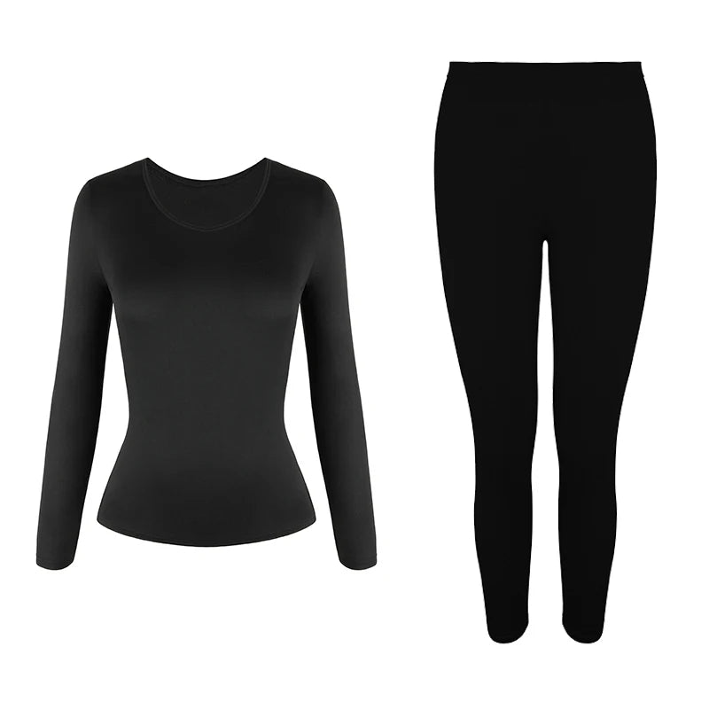 SaneShoppe - Women's Fleece Lined Thermal Underwear Set Soft Top Bottom 2 Pieces.