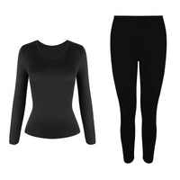 SaneShoppe - Women's Fleece Lined Thermal Underwear Set Soft Top Bottom 2 Pieces.