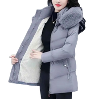 Winter 2024 Plus Size Ladies Long Down Coat with Velvet Lining
