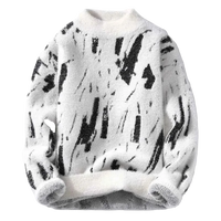 Fashion Sweaters/Male Loose Casual Knitted Pullover Round Neck Sweaters M-3XL