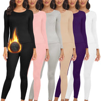 SaneShoppe - Women's Fleece Lined Thermal Underwear Set Soft Top Bottom 2 Pieces.