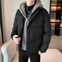 Men's Black Hooded Parka, High Quality Winter Jacket