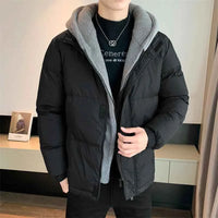 Men's Black Hooded Parka, High Quality Winter Jacket