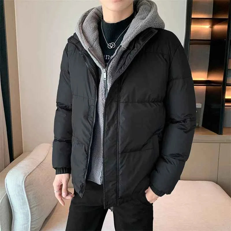 Men's Black Hooded Parka, High Quality Winter Jacket