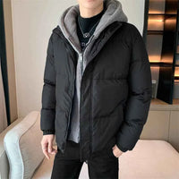 Men's Black Hooded Parka, High Quality Winter Jacket