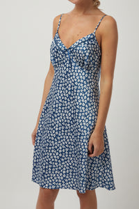 Ladies Satin Chemise Size 8 to 20 in Petit Fleur Print with Faggotting Trim