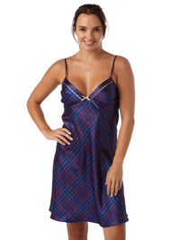 Ladies Satin Chemise Size 8 to 20 in Petit Fleur Print with Faggotting Trim