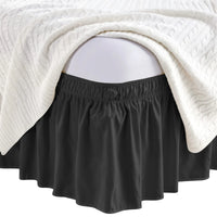 Adjustable Bed Skirt - Elastic Wrap Around, Wrinkle Free & Fade Resistant, Full Size for Women, Men, Kids & Teens Bedding