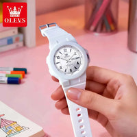 OLEVS 5681 Quartz Watch Digital Simplicity Student Watch Fashion Silicone Strap High Hardness Glass Waterproof Sports Men Watch