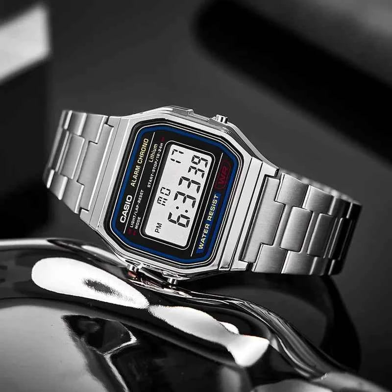 Casio A158WA-1D Retro Classic Small Square Multifunctional Sports Watch LED Digital Display Waterproof Electronic Wristwatch