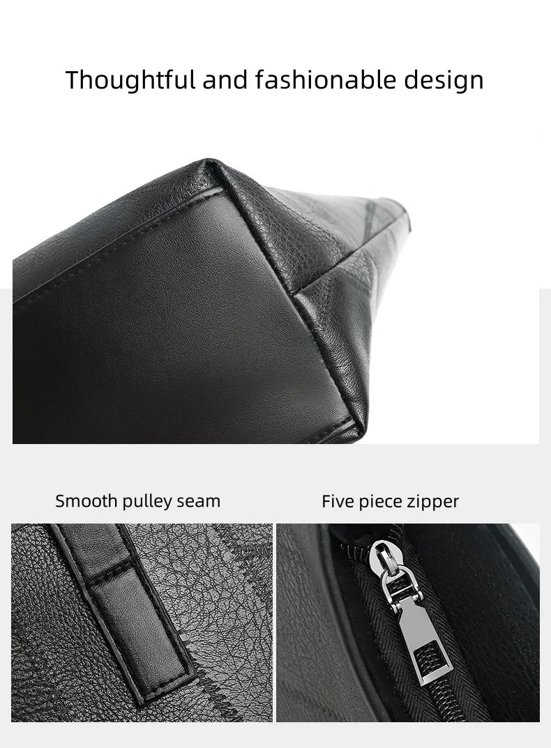 Trendy Large Capacity Tote Bag for Women - Horizontal Square Zipper Single Shoulder Handbag