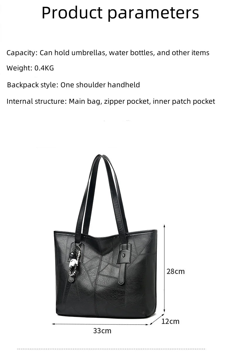 Trendy Large Capacity Tote Bag for Women - Horizontal Square Zipper Single Shoulder Handbag