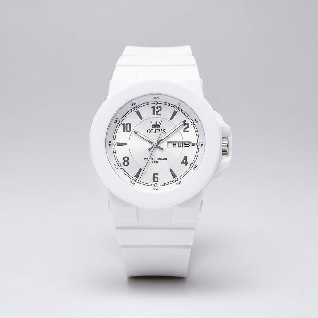 OLEVS 5681 Quartz Watch Digital Simplicity Student Watch Fashion Silicone Strap High Hardness Glass Waterproof Sports Men Watch