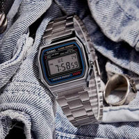 Casio A158WA-1D Retro Classic Small Square Multifunctional Sports Watch LED Digital Display Waterproof Electronic Wristwatch