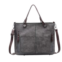 Women's Retro PU Leather Handbag Large Capacity Crossbody Tote Fashionable Shoulder Purse