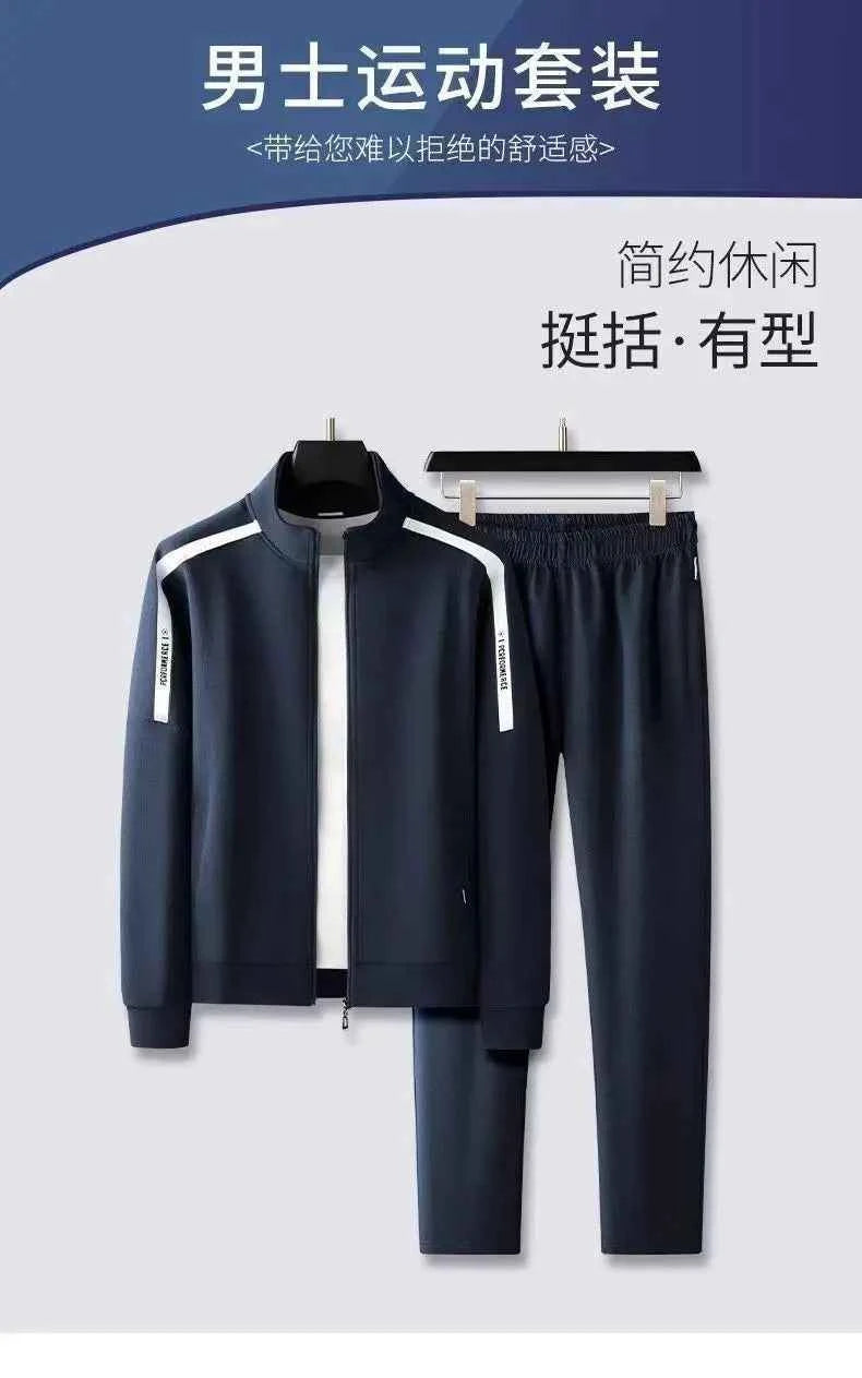 Spring Autumn New Men's Cotton Sports Suit Stand Collar Sweatshirt Casual Stylish Cardigan Jacket Pants Men sets