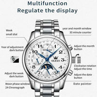 OLEVS 6667 Luxury Brand Men Mechanical Watch Original Digital Moon Phase Waterproof Chronograph Top Sports Men Automatic Watch