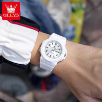 OLEVS 5681 Quartz Watch Digital Simplicity Student Watch Fashion Silicone Strap High Hardness Glass Waterproof Sports Men Watch