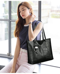 Trendy Large Capacity Tote Bag for Women - Horizontal Square Zipper Single Shoulder Handbag