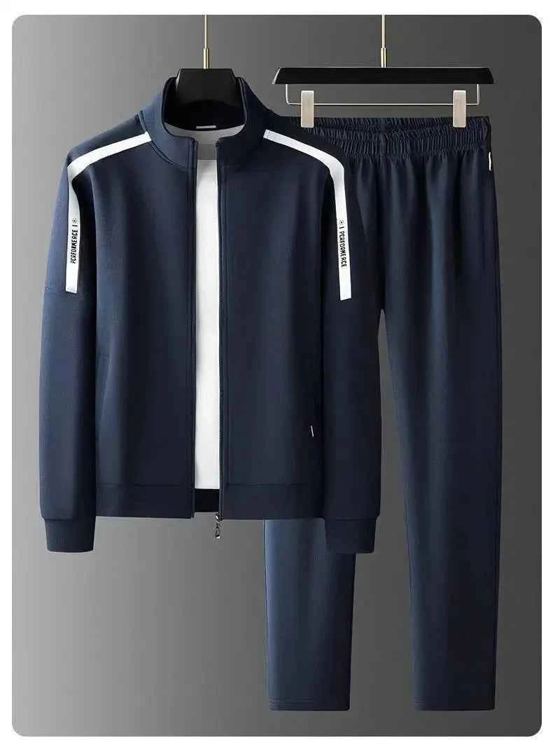 Spring Autumn New Men's Cotton Sports Suit Stand Collar Sweatshirt Casual Stylish Cardigan Jacket Pants Men sets
