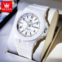 OLEVS Quartz Sports Watch - Digital Simplicity Men's Waterproof Silicone Strap Watch with High Hardness Glass