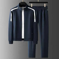 Spring Autumn New Men's Cotton Sports Suit Stand Collar Sweatshirt Casual Stylish Cardigan Jacket Pants Men sets