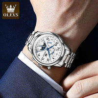 OLEVS 6667 Luxury Brand Men Mechanical Watch Original Digital Moon Phase Waterproof Chronograph Top Sports Men Automatic Watch