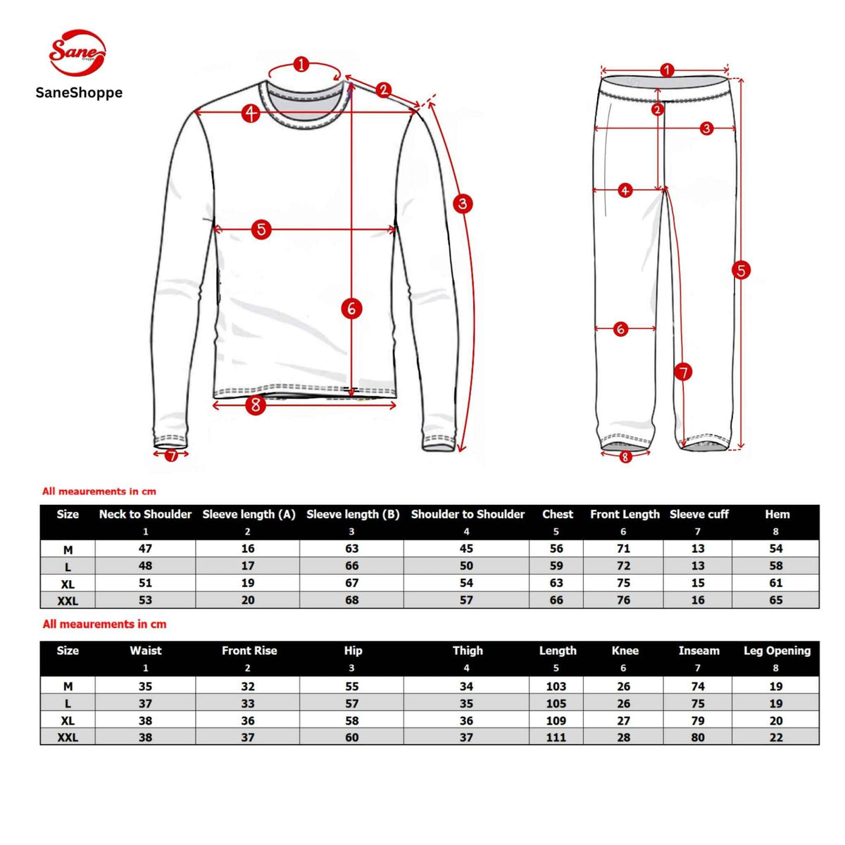 Men's Long Sleeve Thermal Fleece Pyjama Set in Black and Red.