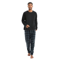 SaneShoppe Men's Black Long Sleeve Pyjama Set made of Fleece Loungewear. MSA-41-M