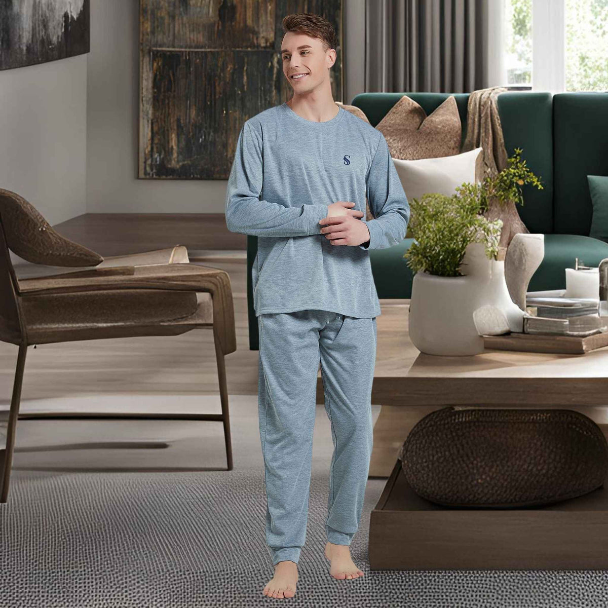 Ultimate Comfort Men's Pyjama Set with Siro Spinning Tech