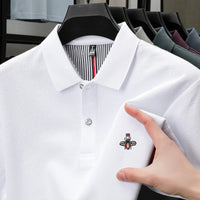 SaneShoppe-Men's Luxury Embroidered Polo Shirt - High-Quality 100% Cotton - Summer Casual Fashion