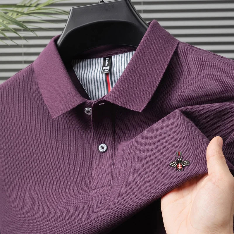 SaneShoppe-Men's Luxury Embroidered Polo Shirt - High-Quality 100% Cotton - Summer Casual Fashion