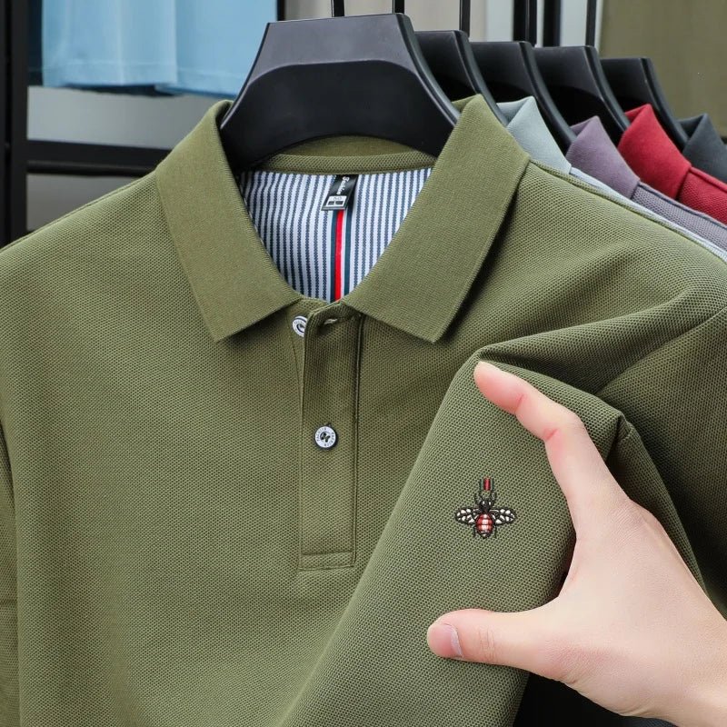 SaneShoppe-Men's Luxury Embroidered Polo Shirt - High-Quality 100% Cotton - Summer Casual Fashion