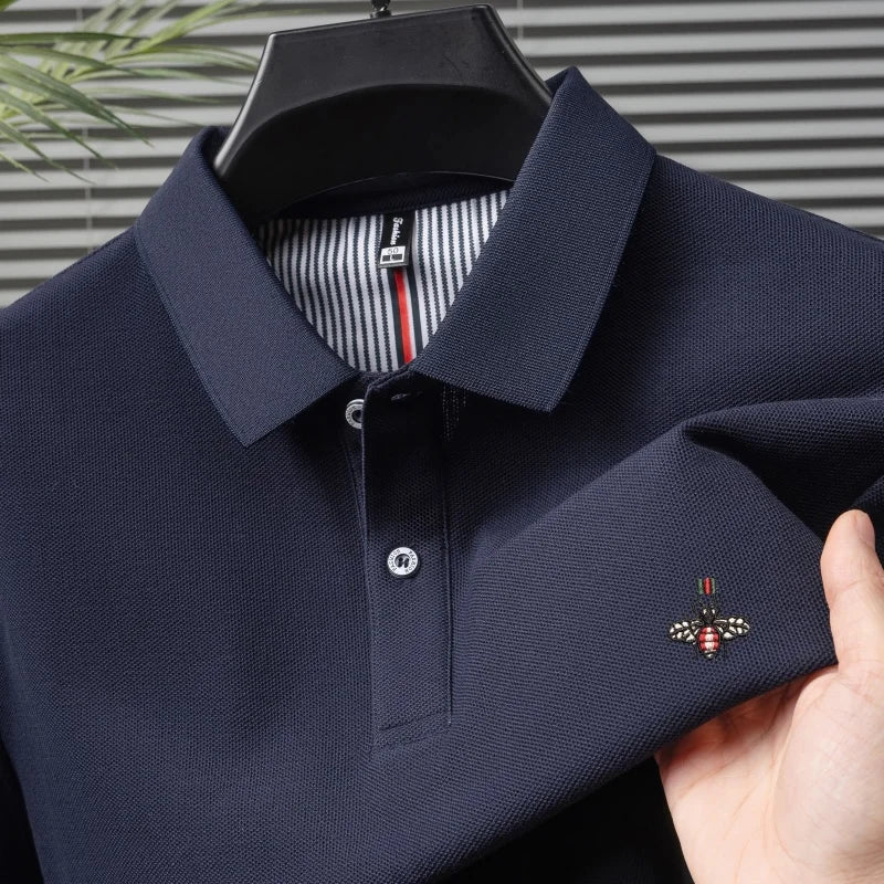 SaneShoppe-Men's Luxury Embroidered Polo Shirt - High-Quality 100% Cotton - Summer Casual Fashion