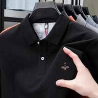 SaneShoppe-Men's Luxury Embroidered Polo Shirt - High-Quality 100% Cotton - Summer Casual Fashion