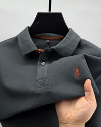 SaneShoppe-Luxury Men's Cotton Polo Shirt with Embroidered Horse Logo