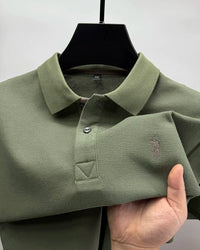 SaneShoppe-Luxury Men's Cotton Polo Shirt with Embroidered Horse Logo
