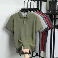 SaneShoppe-Men's Classic Polo Shirt: High-End Business & Leisure Wear, 100% Cotton for Daily Comfort