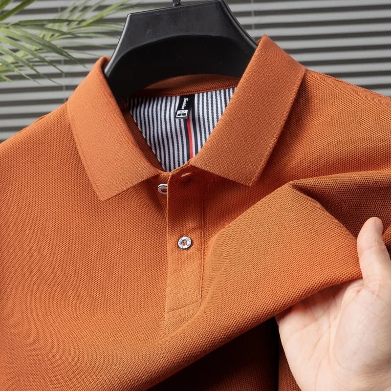 SaneShoppe-Men's Classic Polo Shirt: High-End Business & Leisure Wear, 100% Cotton for Daily Comfort