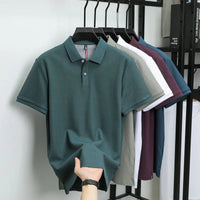 SaneShoppe-Men's Classic Polo Shirt: High-End Business & Leisure Wear, 100% Cotton for Daily Comfort