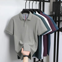 SaneShoppe-Men's Classic Polo Shirt: High-End Business & Leisure Wear, 100% Cotton for Daily Comfort