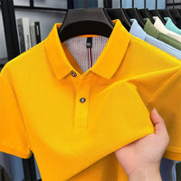 SaneShoppe-Men's Summer Polo Shirt: Breathable Cotton, Korean Style, Business Casual