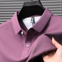 SaneShoppe-Men's Summer Polo Shirt: Breathable Cotton, Korean Style, Business Casual