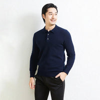 SaneShoppe - 100% Wool. High - quality Men's Warm Sweater, Business Casual Stretchable POLO Shirt, Fall/winter Pullover Knitted Sweater.