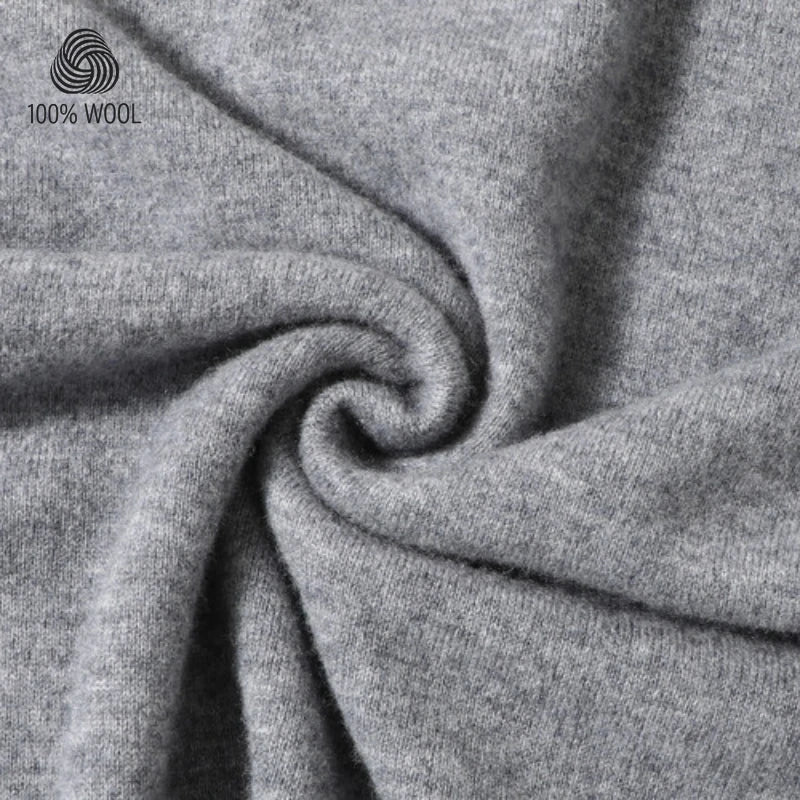 SaneShoppe - 100% Wool. High - quality Men's Warm Sweater, Business Casual Stretchable POLO Shirt, Fall/winter Pullover Knitted Sweater.