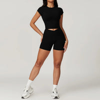 SaneShoppe-Women's Yoga Set: Crop Top, Bra, Leggings - Fitness Gym Sportswear