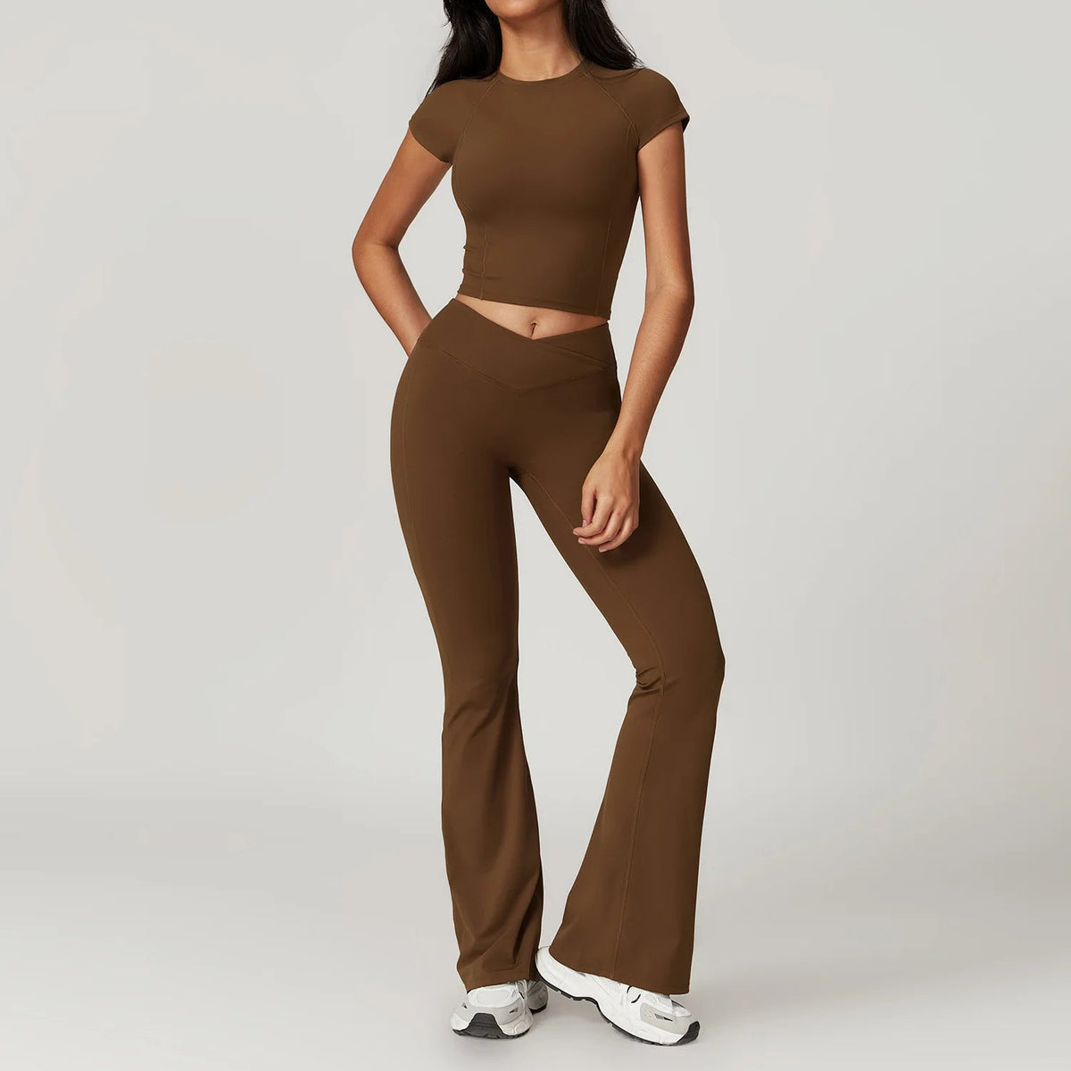SaneShoppe-Women's Yoga Set: Crop Top, Bra, Leggings - Fitness Gym Sportswear