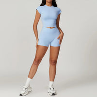 SaneShoppe-Women's Yoga Set: Crop Top, Bra, Leggings - Fitness Gym Sportswear
