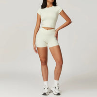 SaneShoppe-Women's Yoga Set: Crop Top, Bra, Leggings - Fitness Gym Sportswear
